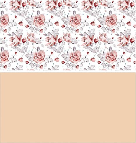 ورق تغليف قابل للعكس من WRAPAHOLIC - لفة صغيرة - 17 بوصة × 33 قدم - تصميم زهور باللون الوردي الخوخي لعيد الميلاد، وعيد الأم، والزفاف، وحفلات استقبال المولود الجديد in Kuwait