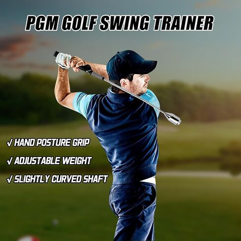 PGM Golf Swing Trainer - Weighted Golf Swing Trainer Aid for Warm-up, Swing Tempo, Chipping, and Hitting Training - Golf Practice Accessories for Men and Women - Golf Grip Trainer for Right-Handed in Kuwait
