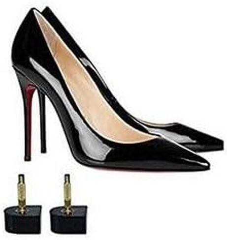 6 Pairs Black Durable U-shape Heel Tips Replacement High Heel Caps Protectors Shoe Repair Tip Taps Shoes Dowels Lifts Replacement for Women Non-slip (8mm, Thick Pins-3mm) in Saudi Arabia
