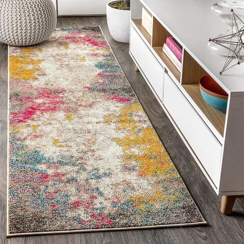 JONATHAN Y CTP107B-28 Contemporary POP Modern Abstract Indoor Area-Rug Bohemian Easy-Cleaning High Traffic Bedroom Kitchen Living Room Non Shedding, 2 ft x 8 ft, Multi-colored in Saudi Arabia