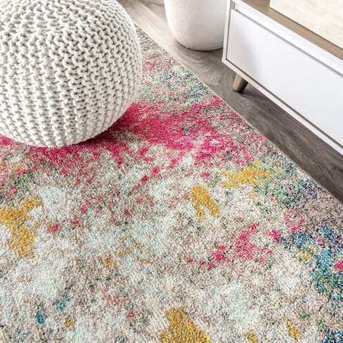 JONATHAN Y CTP107B-28 Contemporary POP Modern Abstract Indoor Area-Rug Bohemian Easy-Cleaning High Traffic Bedroom Kitchen Living Room Non Shedding, 2 ft x 8 ft, Multi-colored in Saudi Arabia