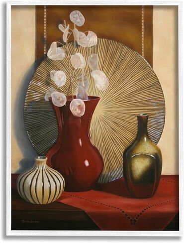 Stupell Industries Ornate Floral Vase Still Life Framed Wall Art, Design by Cecile Baird in Saudi Arabia