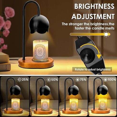 Candle Warmer Lamp, Electric Candle Lamp Warmer with Dimmable Light House Warming Gifts, Vintage Candle Lamp with Bulbs Wood Base for Jar Candles,Lamp Candle Warmer for Home Decor Gifts for Women Mom in Saudi Arabia