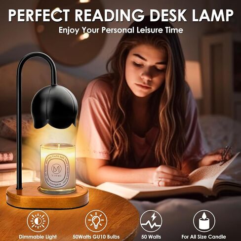 Candle Warmer Lamp, Electric Candle Lamp Warmer with Dimmable Light House Warming Gifts, Vintage Candle Lamp with Bulbs Wood Base for Jar Candles,Lamp Candle Warmer for Home Decor Gifts for Women Mom in Saudi Arabia