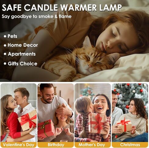 Candle Warmer Lamp, Electric Candle Lamp Warmer with Dimmable Light House Warming Gifts, Vintage Candle Lamp with Bulbs Wood Base for Jar Candles,Lamp Candle Warmer for Home Decor Gifts for Women Mom in Saudi Arabia