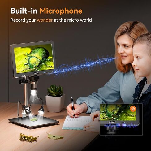 مجهر رقمي Elikliv EDM9 Max 10.1 بوصة HD IPS HDMI 1500X، مكبر مجهر للعملات المعدنية 20 ميجابكسل للعملات المعدنية الخطأ مع شاشة، مجهر لحام LCD لإصلاح الإلكترونيات، 10 أضواء، عرض الكمبيوتر/التلفزيون، 64 جيجابايت in Kuwait