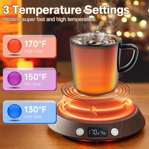Coffee Mug Warmer with 3 Temp Settings, 2-12 Timer & Auto On/Off Gravity-Induction Coffee Cup Warmer for Desk, Smart Candle & Coffee Warmer Plate for Heating Milk,Tea,Candle in Saudi Arabia