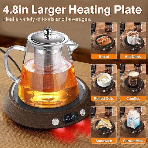 Coffee Mug Warmer with 3 Temp Settings, 2-12 Timer & Auto On/Off Gravity-Induction Coffee Cup Warmer for Desk, Smart Candle & Coffee Warmer Plate for Heating Milk,Tea,Candle in Saudi Arabia