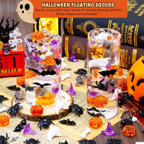 330 قطعة من حشو مزهرية الهالوين، ديكورات طاولات الهالوين، يقطين أكريليك صغير، عنكبوت، شبح، عظمة، أحجار كريمة، خفاش، جمجمة لقطع مركزية لحفلات الهالوين، حشو صناديق الهالوين الحسية، الحرف اليدوية اليدوية in Kuwait