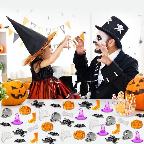 330 قطعة من حشو مزهرية الهالوين، ديكورات طاولات الهالوين، يقطين أكريليك صغير، عنكبوت، شبح، عظمة، أحجار كريمة، خفاش، جمجمة لقطع مركزية لحفلات الهالوين، حشو صناديق الهالوين الحسية، الحرف اليدوية اليدوية in Kuwait