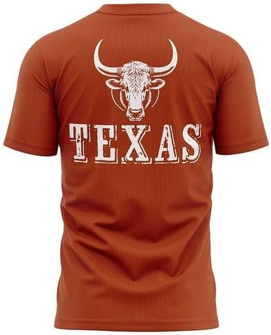 قمصان Texas Longhorn، قميص Texas للرجال، أمامي وخلفي، تي شيرت Austin Lonestar State Cowboy وRodeo Fan in Saudi Arabia