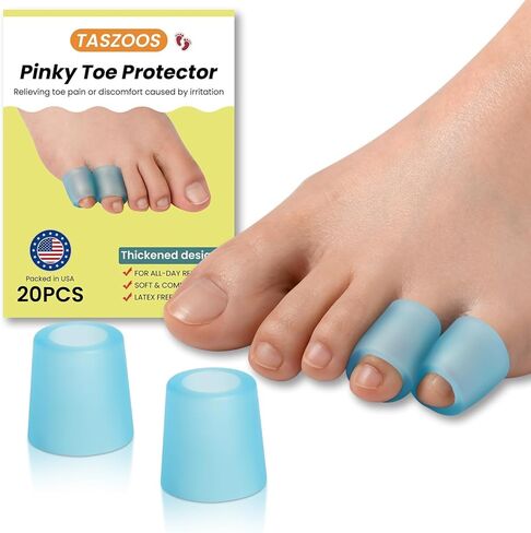 واقي أصابع القدم من بينكي، (10 أزواج) أغطية أصابع القدم مع مستخلص الصبار، أكمام من السيليكون لأصابع القدم، أغطية أصابع القدم للبثور، مسامير القدم، مسامير القدم، فقدان أظافر القدم، أصابع القدم المطرقة، (عارية، سميكة). in Kuwait