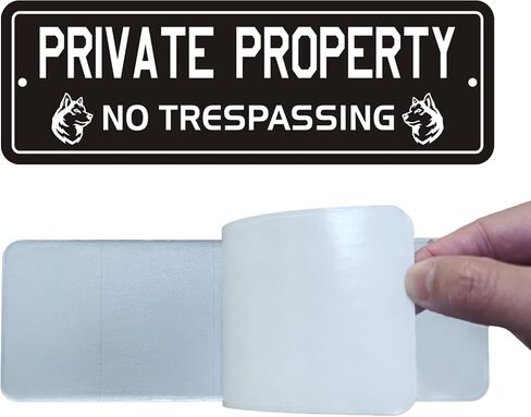 No Trespassing Signs Private Property, (2 Pack) Self-adhesive Aluminum Signs for House Door or Wall, 9 x 3 inch Reflective No Fade Metal Sings for Indoor Outdoor Use (No Trespassing) in Saudi Arabia