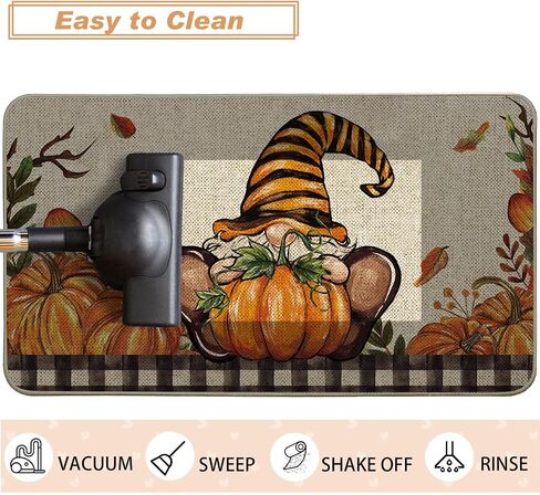Baccessor Gnome Fall Kitchen Mats Set of 2, Gnome Pumpkins Truck Kitchen Rugs Autumn Sunflower Farmhouse Kitchen Floor Mats Non Slip Absorbent Thanksgiving Fall Decor 17x29 and 17x47 Inch in Saudi Arabia