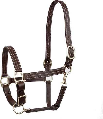 Triple Stitch Leather Horse Halter, Adjustable Design, Fancy Stitching, Solid Brass Hardware in Saudi Arabia