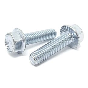 (50 Pieces) 5/16-18x1" Grade 5 Serrated Hex Flange Bolts Screws UNC Coarse Full Threads Zinc Clear