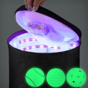 Hiboom UV Light Quick Glow Charger Large LED Recharging Bag for Glow in The Dark Kickball Dodgeball Soccer Football Basketball Volleyball Glow in The Dark Game Teen Adult Sport Enthusiast