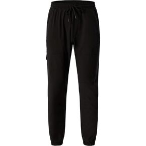 Men's Lightweight Track Pants Quick Dry Joggers Hiking Pants with Zipper Pockets