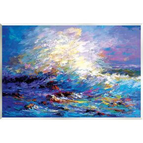 Stupell Industries Abstract Colorful Ocean Waves Wall Plaque Art by Leon Devenice