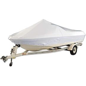 | Universal Marine Boat Cover | Waterproof, Heavy Duty | Straps & Vents Included