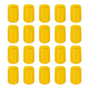 Screw Thread Protector Cover Rubber End Caps, [for Screw, Bolt] - 1/2"(12mm) ID/Yellow/20pcs