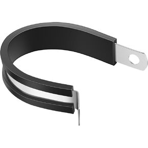 1 Inch 20PCS Cable Clamps, 304 Stainless Steel Rubber Cushion Insulated Wire Clamps,Ring Clamps, Pipe Clamps, Metal Clamps, Rubber Cushion Insulated Clamps, Wire & Cable Clamps, Durable Clamps