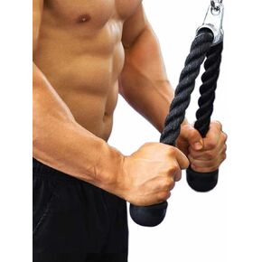 27 inches Tricep Rope, Tricep Pull Down Rope for Cable Machine, Cable Attachment for Gym Workout Exercise