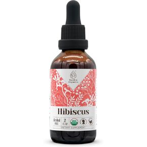 Hibiscus USDA Organic Alcohol-Free Extract | Dietary Supplement, High-Potency Tincture | Natural Certified Organic Hibiscus (Hibiscus Sabdariffa) Dried Flower (2 oz)