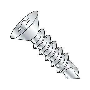 Small Parts 1296KPF Steel Self-Drilling Screw, Zinc Plated Finish, 82 Degree Flat Head, Phillips Drive, #3 Drill Point, #12-14 Thread Size, 6" Length (Pack of 5)