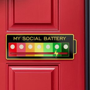 Acrylic Mood Door Sign for Creative Home Decor ，7 Emotion Expressions, Social Battery Door Sign，Decorative Wall Art for Home and Office. (White)