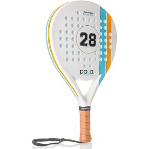 Montecarlo Soft Carbon White Padel Racket - P.ALA Light Padel Racket with Carbon Fiber, Padel for Beginners