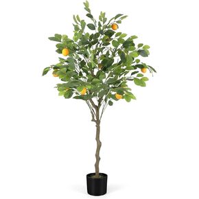 MARCH WIND Artificial Lemon Tree for Interior Decorating with 12 Lifelike Lemon Fruits, 4 Feet Tall Low maintenance and realistic details for home and living room decoration