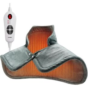Heating Pad for Neck Shoulders and Back Pain Relief, GiveBest Portable Weighted Heating Pad for Cramps, Leg and Foot, 6 Heat Settings, Adjustable Buttons, Christmas Gifts for Women Mom Men Dad