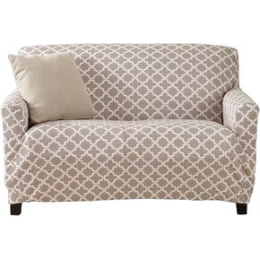 غطاء كرسي ذو ذراع مطاطي من القطيفة المخملية. واقي أثاث الكرسي المخملي، ناعم مضاد للانزلاق، عالي التمدد (كرسي، رمادي حمامة برية - ندفة الثلج) in Kuwait