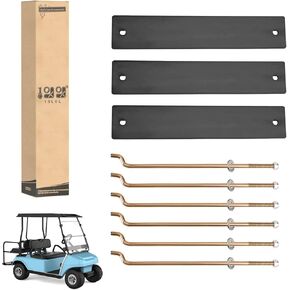 10L0L Golf Cart Battery Hold Down Plate and Rod Kit for Club Car DS & Carryall Electric Models 1998-2005 OEM 101090801 1013683 3 Pack W/Nuts & Washers