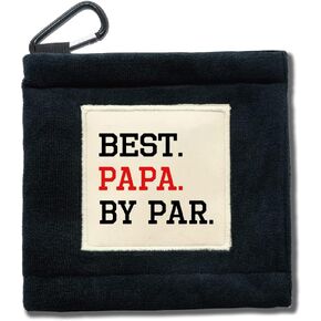 TOUNER Best Papa by Par Funny Golf Ball Cleaning Towel Pocket with Clip Wiping Cloth Cleaning Tool, Golf Accessories, Golf Gifts for Men, Golf Fan, Husband Grandpa, Papa, Dad, Retirement Gift