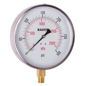Baker 421AVND-300 Pressure Gauge, 0 to 300 psi