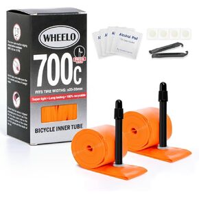 2-Pack TPU 700C×18-32C Bike Inner Tube, Ultralight (ALLRoad & Gravel) Bike Tube with 45mm/65mm/85mm Presta Valves for Road Bike (Include Bike Tube Patch Repair Kit)