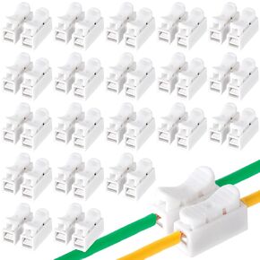 PAGOW 67 Pcs Push Quick Wire Cable Connectors, 2024 Upgraded Clamp Terminal Cable Connectors Block, 2 Pin Push-in Spring Loaded Electrical Connectors, Push Quick Wire Cable Connector (CH-2)