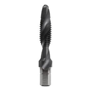 uxcell Combination Drill and Tap Bits Metric M8 x 1.25 Thread 1/4" Hex Shank TiAlN Coated Threading Screw Taps 6542 High Speed Steel Machine Drilling Tapping Tool Kit