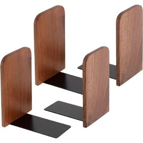 JEUIHAU 4 قطع من نهايات كتب الجوز، سدادة كتب خشبية غير قابلة للانزلاق للمنزل، تنظيم الكتب المدرسية والمكتبية in Kuwait