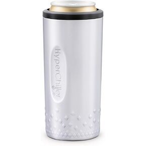 NEW HyperChiller SLIM HBC100SS, Dual Wall Vacuum Insulated, Slim Can Cooler, Beer, Soda, Energy Drinks, Seltzer, Wine Cooler, Fits All Standard 12 OZ Slim Cans, Cup Holder Friendly, Stainless Steel