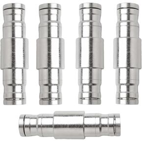 Push to Connect Air Fittings, Nickle-Plated Brass Air Line Fittings, 3/8 Inch Tube OD Air Hose Fittings, Air Compressor Quick Connect Fittings, Pneumatic Fittings, 5pcs