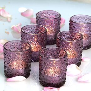 Kinoue Votive Candle Holders, 12 Pcs, Clear Glass, for Table Centerpiece, Tea Lights, Wedding, Party, Holiday, Home Decor