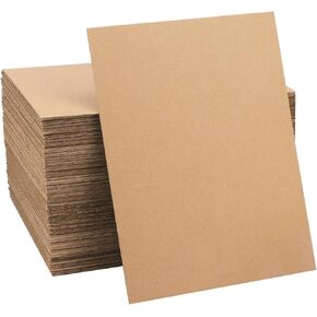 100 Pack 8.5"x 11" Corrugated Cardboard Sheets, Flat Cardboard Layer Pads 2 mm Thickness, Flexible Packaging Inserts for Shipping, Mailing, and Crafts, by IHDYPPEW