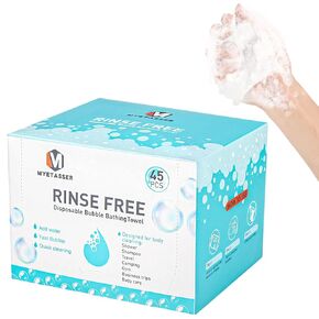 45Pcs All-in-1 Disposable Rinse Free Bathing Wipes,for Nursing The Elderly,The Injured and The Disabled