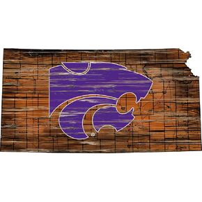 Fan Creations NCAA Kansas State Wildcats Unisex Kansas State Mini Roadmap State Sign, Team Color, 12 inch