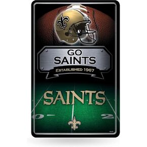 Rico Industries NFL Football New Orleans Saints 11" x 17" Metal Home Décor Sign