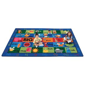 Carpets for Kids 5934 Rhyme Time Alphabet Literacy Seating Classroom Rug 8ft 4in x 13ft 4in Rectangle Blue