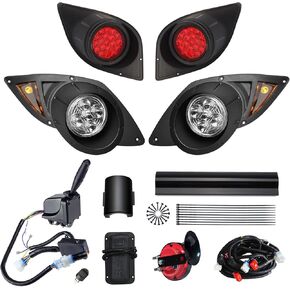 Golf Cart Deluxe Light Kit For YAMAHA G29 Drive 2007-up,12V Street Legal Golf Cart Upgrade Headlights Taillights for YAMAHA LED Light with Turn Signals Hazard Light Switch, Horn, Brake Pad